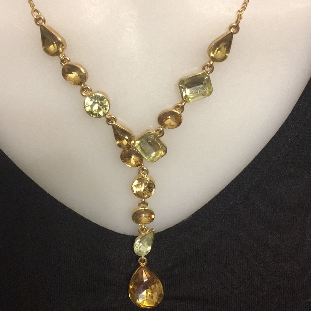 JLO Necklace Citron & Topaz Crystal Stones